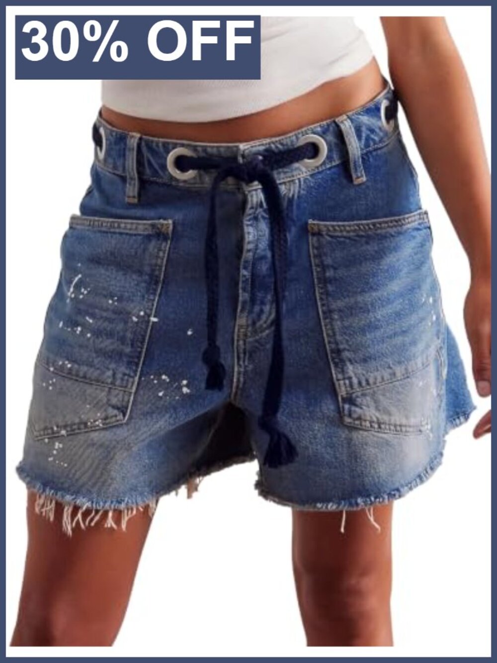 Women's Moxie Barrel Jean Shorts Drawstring Baggy Denim Shorts Y2K Utility